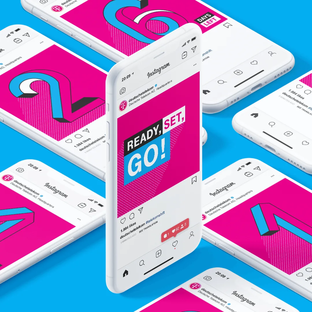 Telekom SHIFT mobilapplikáció, event branding és előadói jelenet a nemzetközi rendezvényen