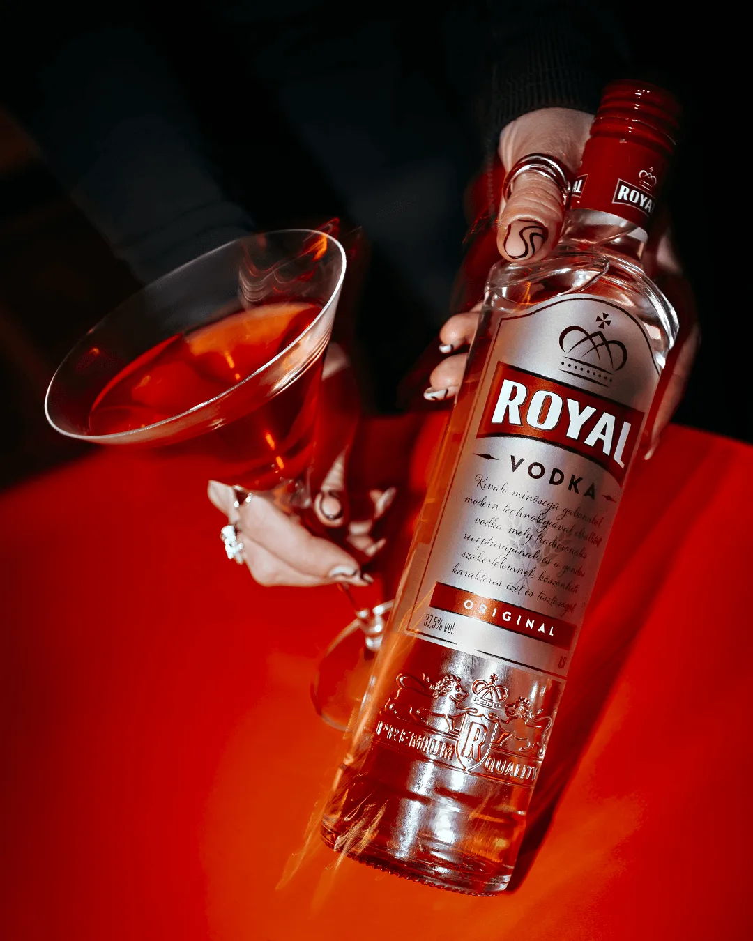 Royal Vodka social media tartalomgyártás termékfókuszú lifestyle fotókkal