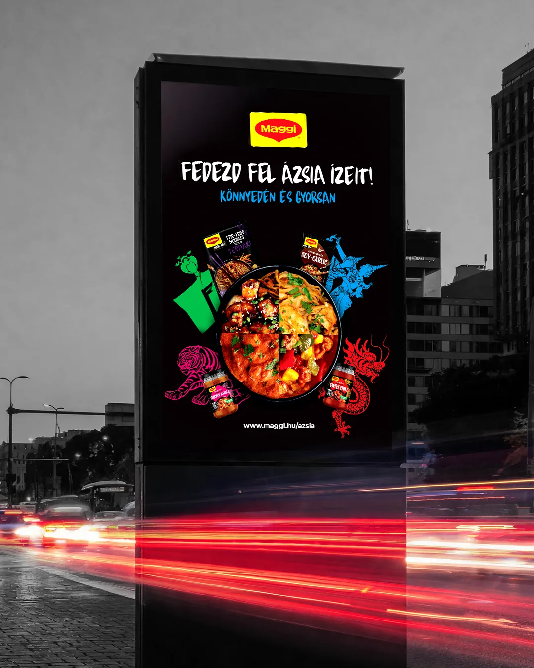 A MAGGI Ázsia plakátja egy utcán