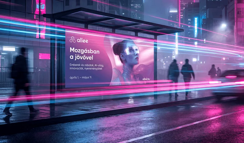 Allee Mozgásban a jövővel tavaszi kampány citylight kreatívval