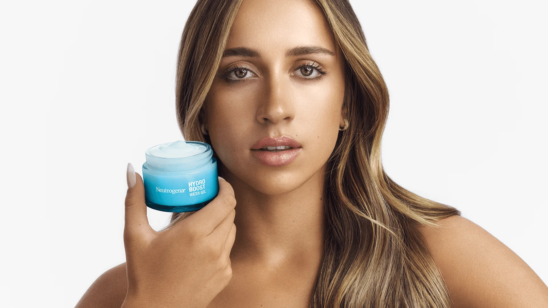 Neutrogena Hydro Boost key visual a film főszereplőjével és lokalizált packshottal