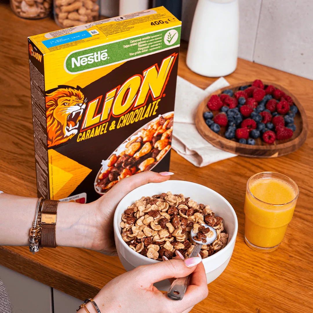Nestlé Lion, Fitness és Chocapic lifestyle termékfotók social media tartalomgyártáshoz