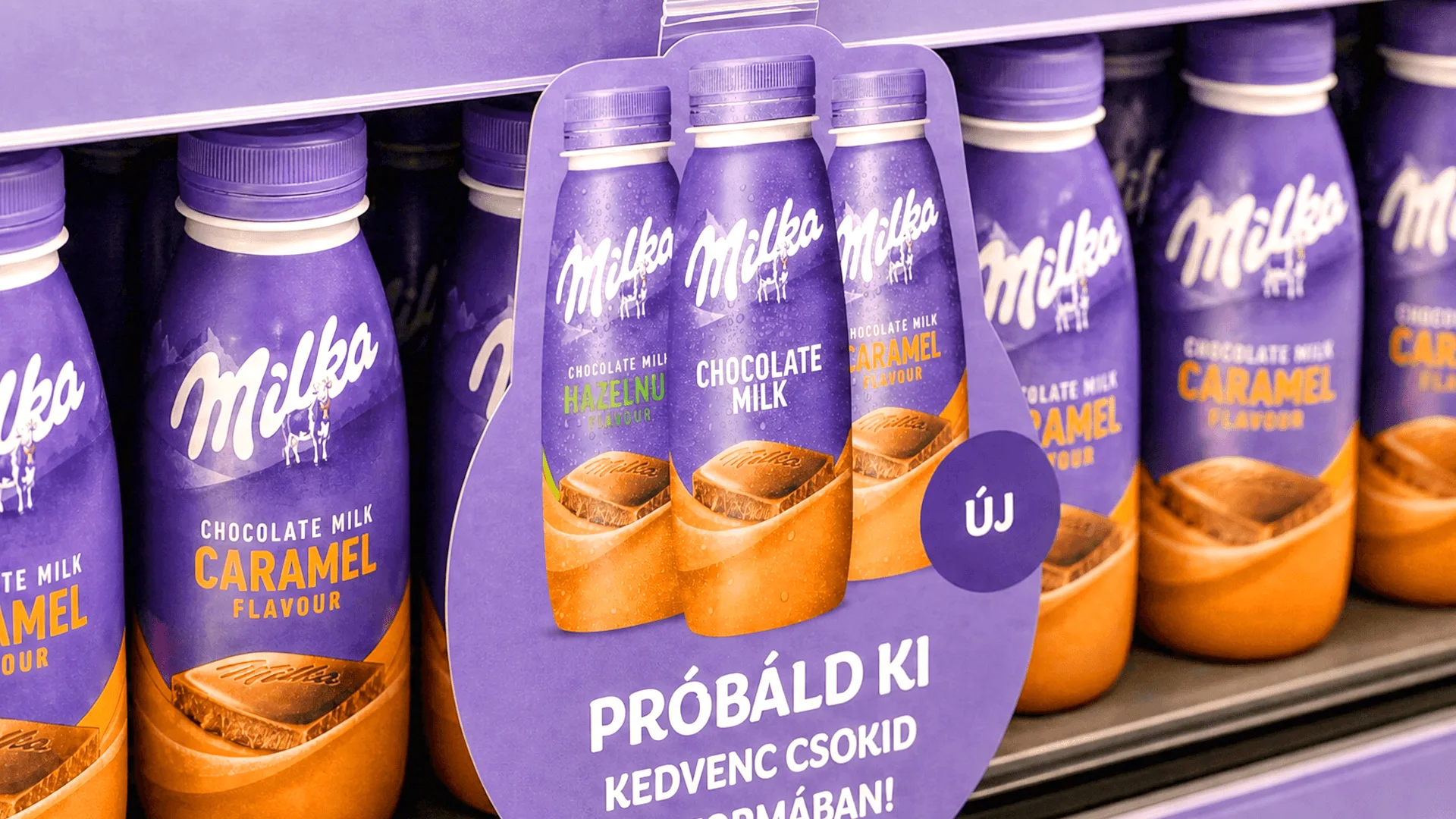 Milka tejital bevezető kampány eladáshelyi kreatívval