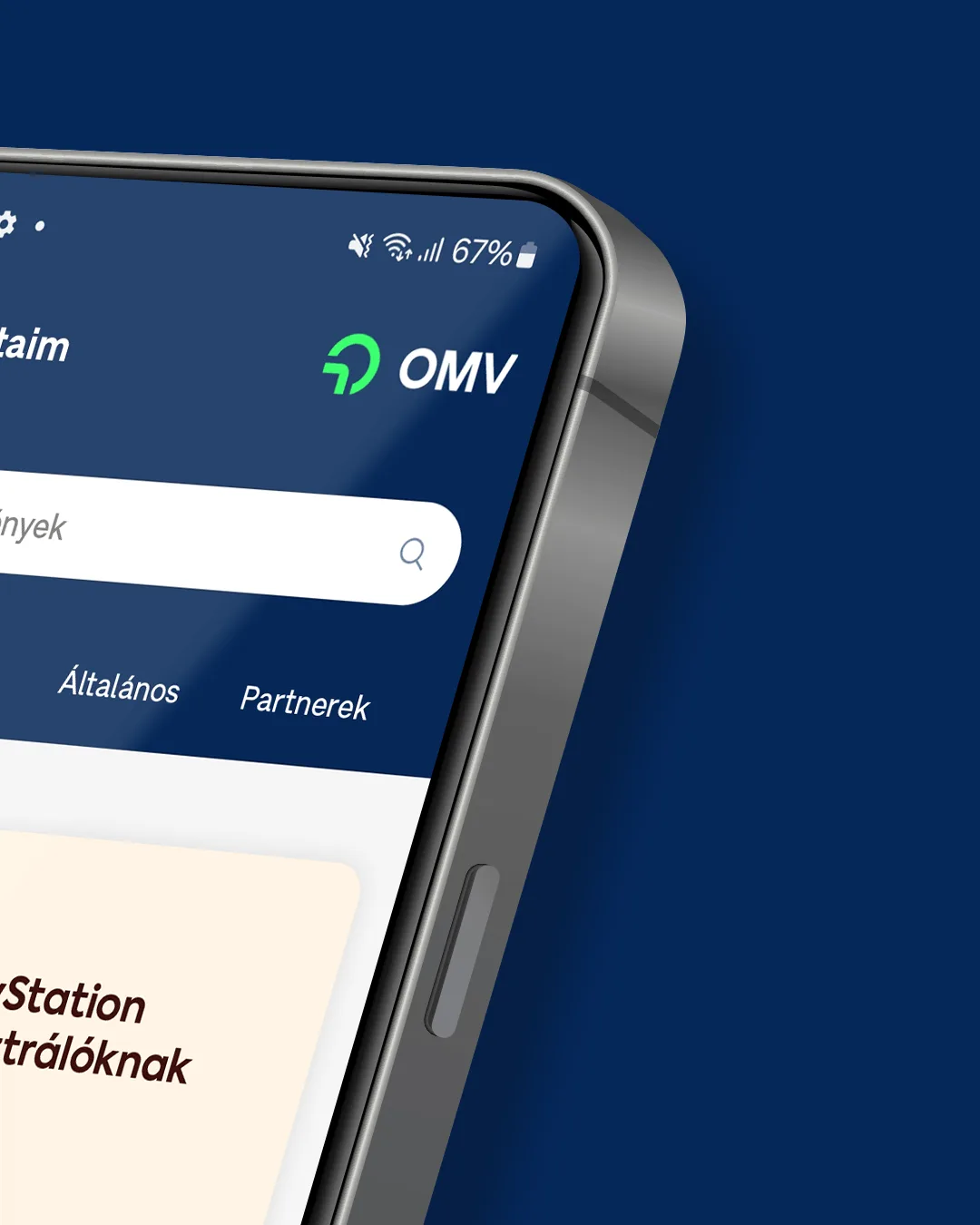OMV MyStation app bevezető kampány key visual és mobilalkalmazással képe
