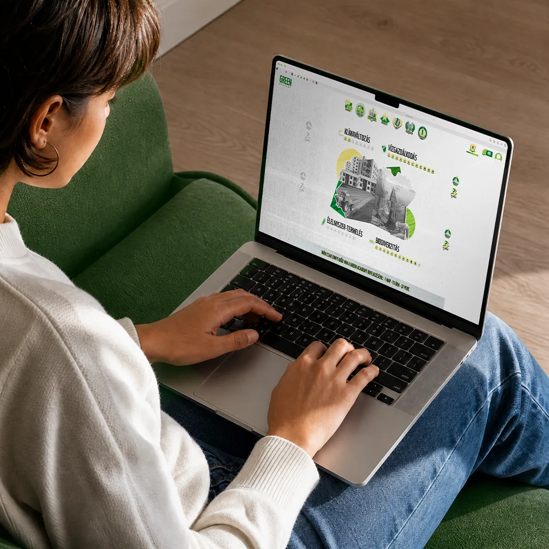 Green Academy e-learning platform, forgatási werk és key visual fenntarthatósági produkcióhoz