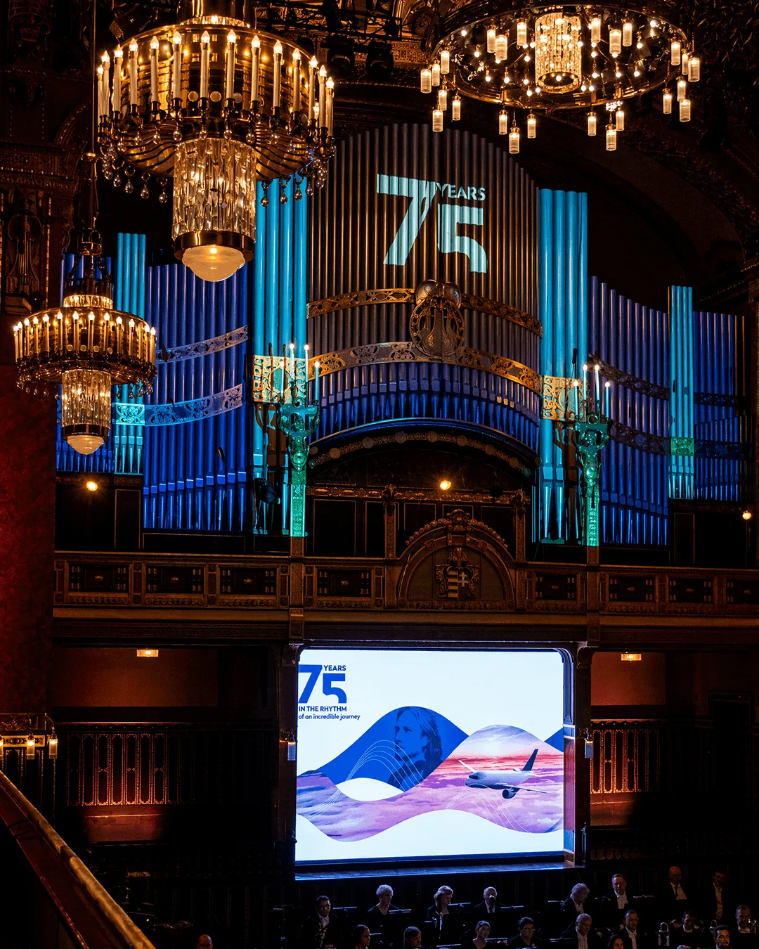 Full-scale organisation of the BUD75 concert